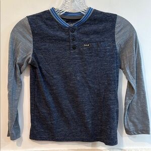 Hurley Navy and Gray Long Sleeve Tee